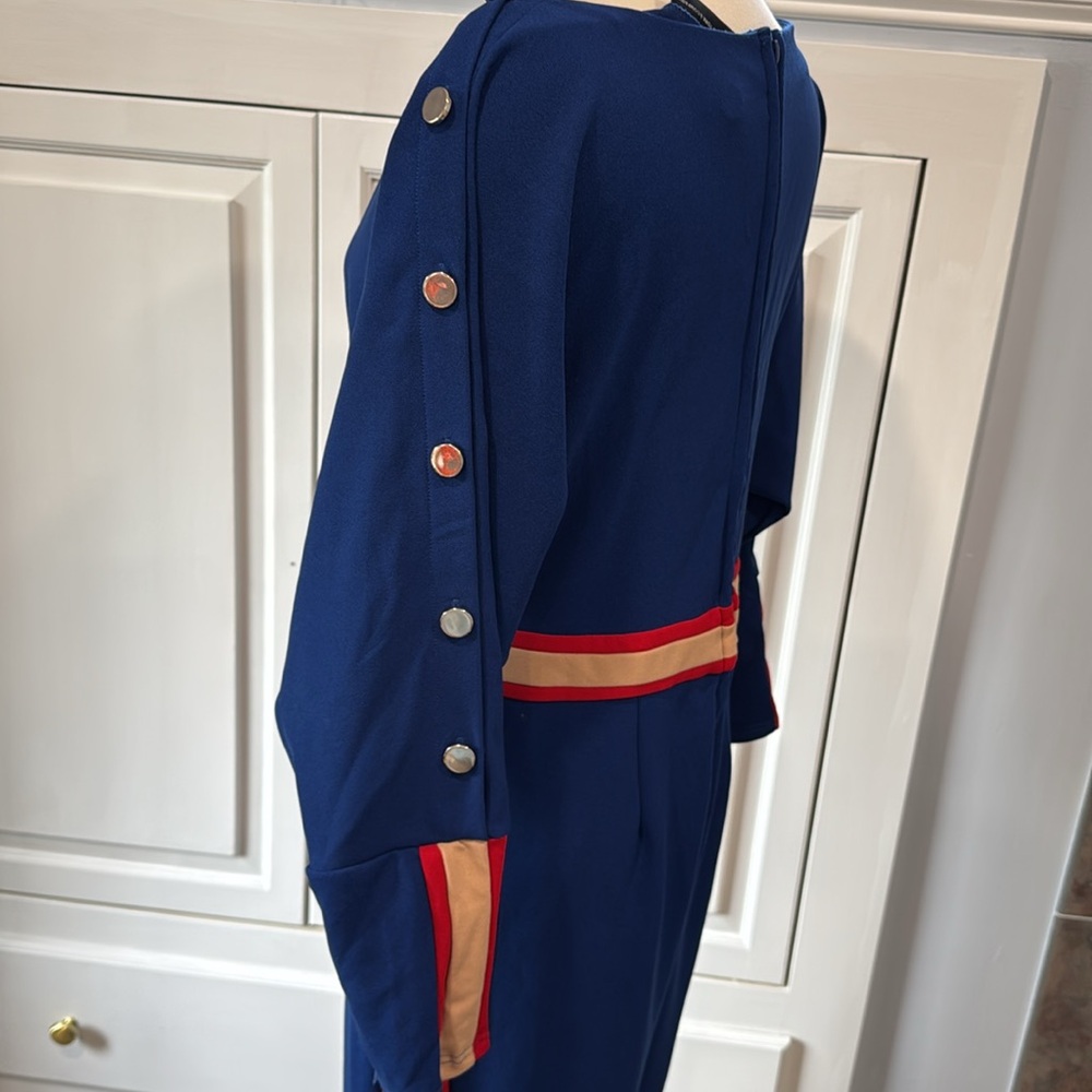 New York & Company Blue Jumpsuit Size L - Picture 5 of 7